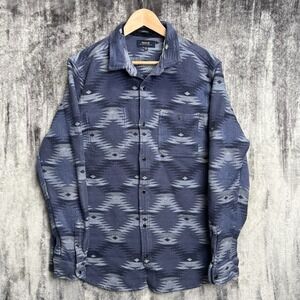 Roark Teton Shirt Men's XL Blue Aztec Blanket Long Sleeve Classic Fit Western